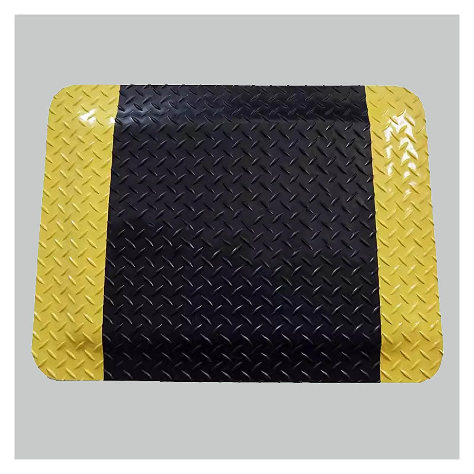 OWOHYG Sponge Anti Fatigue Workstation Mat - Black/Yellow, 20Mm Thick, Pvc Industrial Sponge Standing Mat For Warehouse, Factory Work.45x60cm/17.7x23.6in