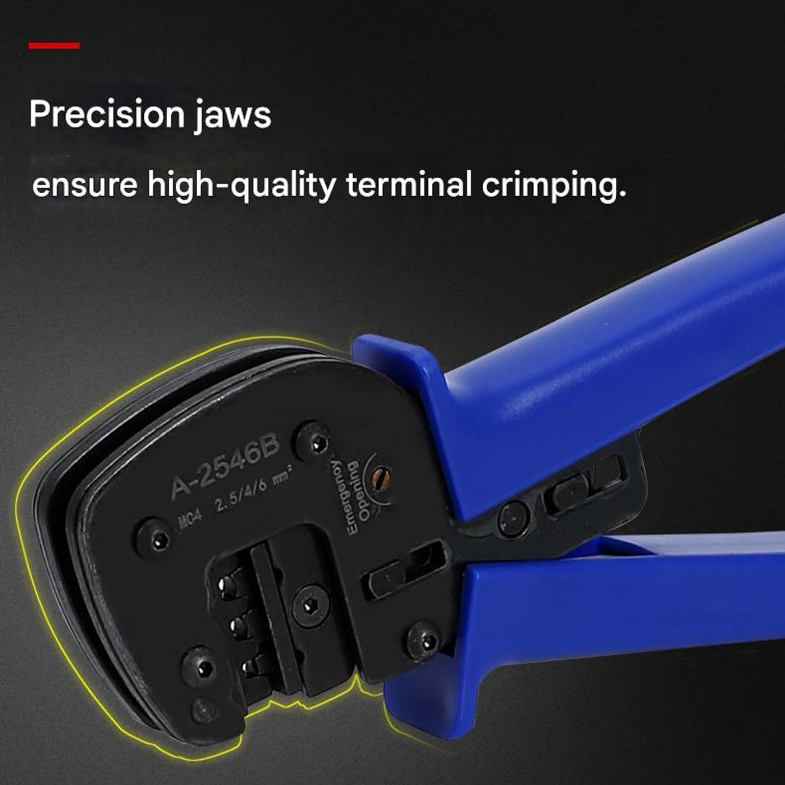 Solar Steckverbinder Crimpzange mit ergonomischem Griff Solar Crimper für volle Crimp auf Kabelgröße 2,5 / 6,0 mm² Panel Kabel Drahtverbinder Crimper Crimpzange Werkzeugset