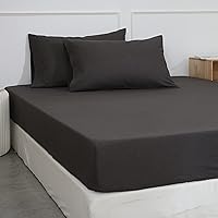 Vista 73 de Simple&Opulence Linen Fitted Sheet (1 Piece) - 14 Inch Deep Pocket Mattress Cover Natural Flax Cotton Blended Soft Breathable Bedding - Linen, Full