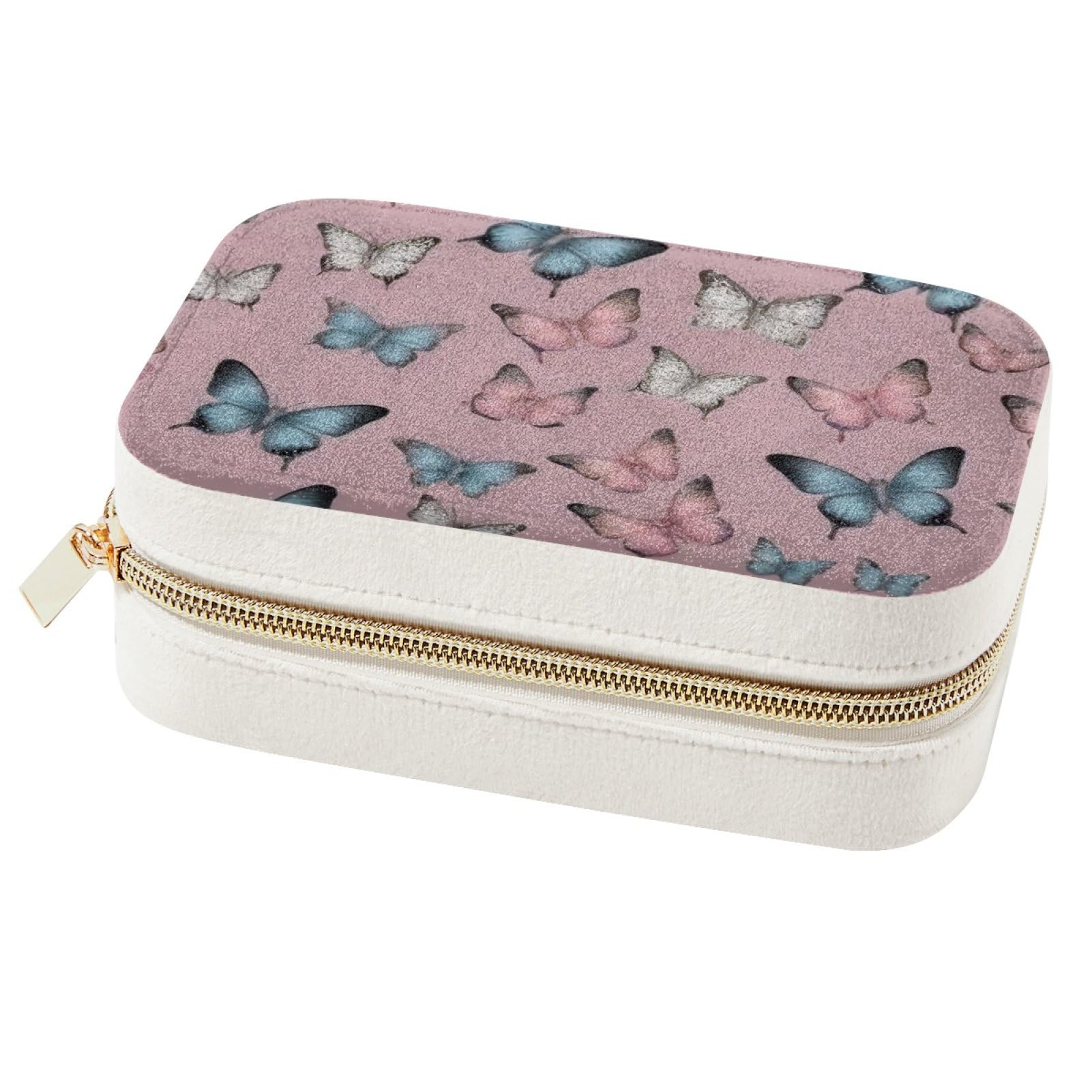 Boîte à bijoux papillon rose pour ranger vos bagues et colliers