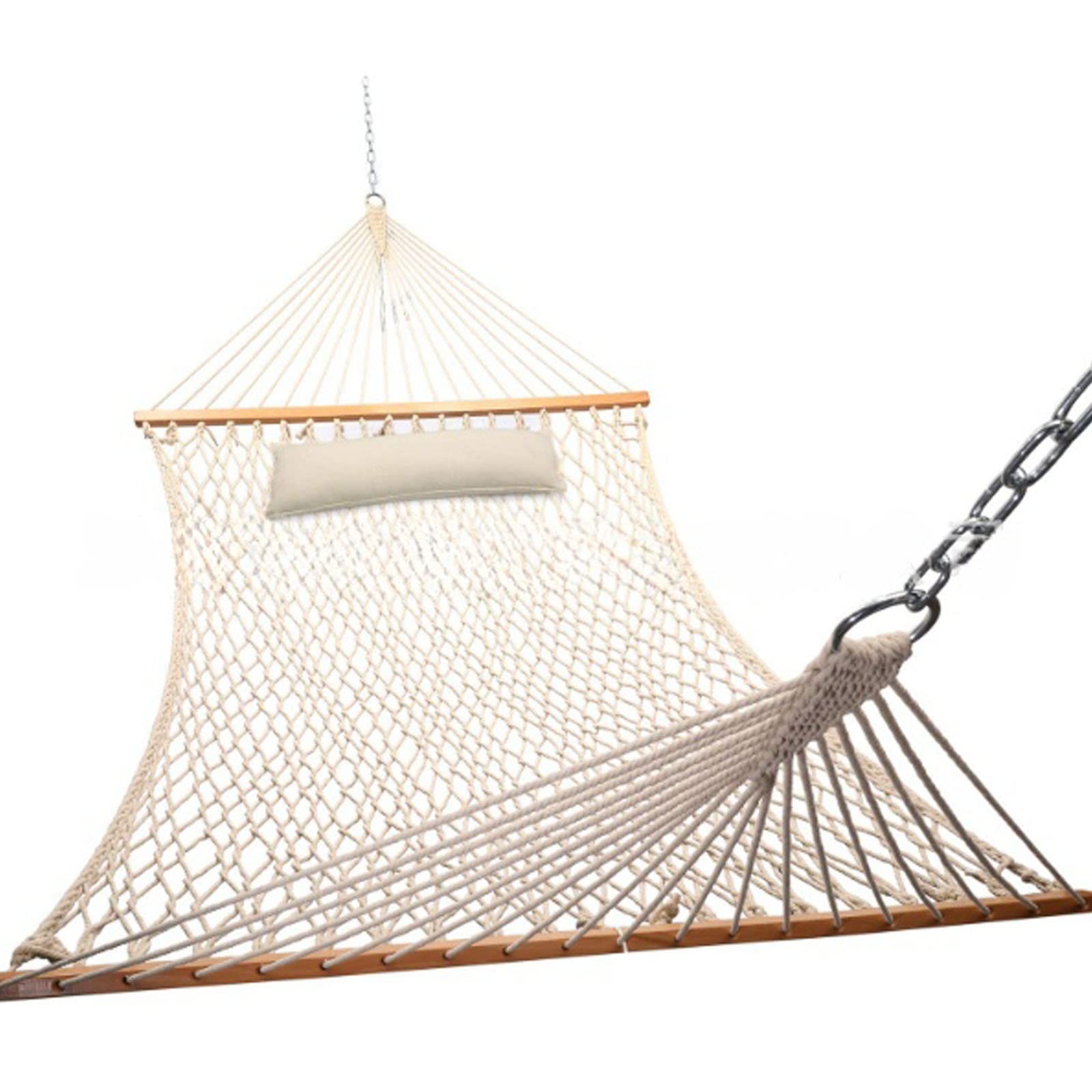 Corda di Cotone a Rete Amaca Singola e Doppia per Il Tempo Libero all'aperto Amaca allargata e addensata in Rete Bianca per Picnic da Pesca in Cortile
