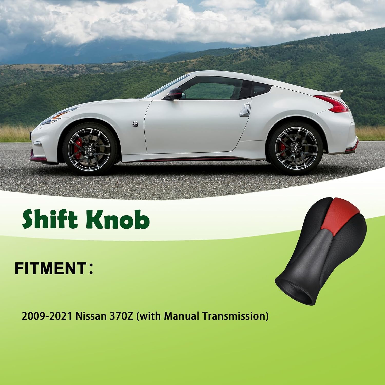 Gear Shift Knob Shifter Handle Compatible with 2009-2021 Nissan 370Z Nismo Replaces 32865-6GK0A
