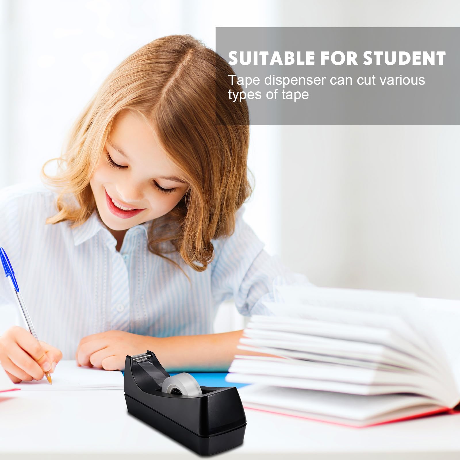 Colarr Paquete de 15 dispensadores de cinta de escritorio con base antideslizante, dispensador de cinta de escritorio, dispensador de rollo de cinta para oficina, hogar, escuela, cinta no incluida