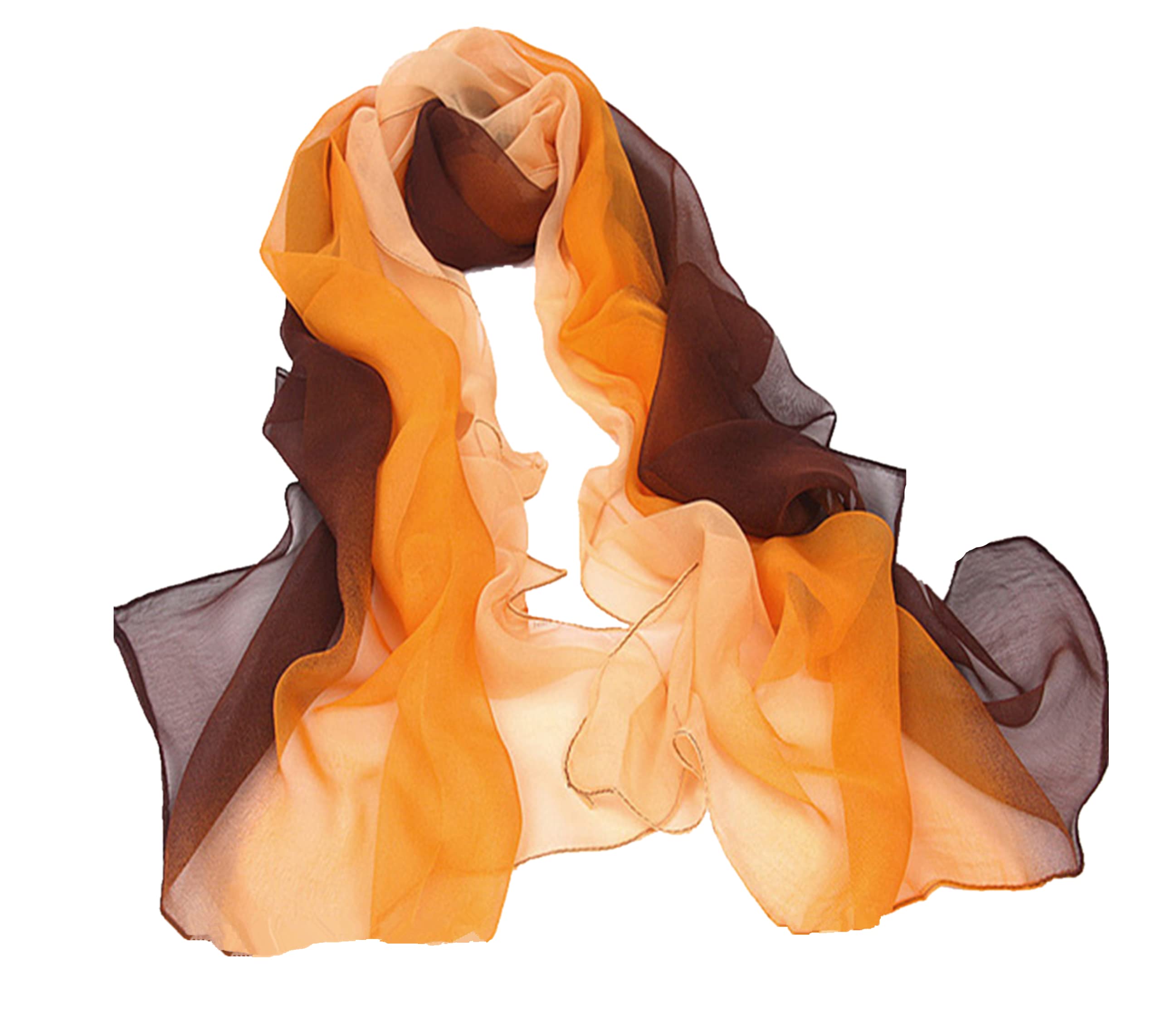 A Liittle Tree Women's Gc(Pale Yellow/Orange/Brown) "A Liittle Tree"-Lady Fashion Hijab Stylish Soft Scarf Shawl Neck Wrap Headscarf Stole ()