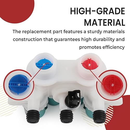 Miniatura 5 de Válvula de entrada de agua para lavadora W11165546 W11096267 de Kotoysoo  Sustitución por lavadora Ken-more Whirlpool  Reemplaza los números de