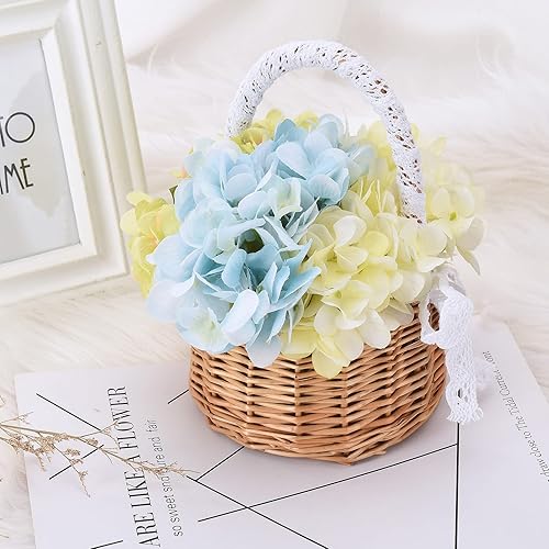 Miniatura 3 de Cesta de mimbre de ratán, cesta de flores tejida a mano de sauce con asa e inserto de plástico, cesta de dulces de huevos de Pascua, cestas de boda