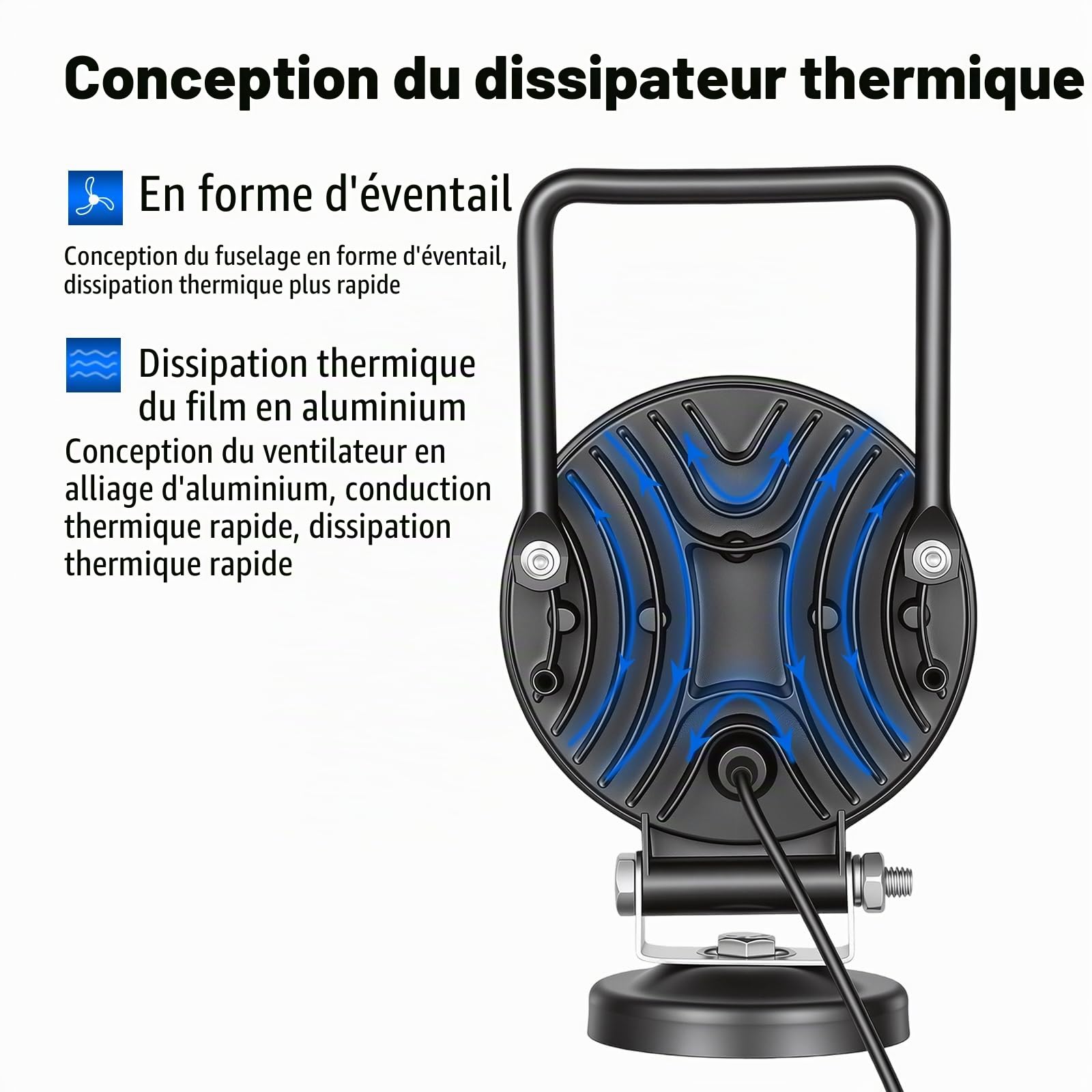 RIGIDON 1x 10 cm 4 pouces 42W rond lampe de travail portable allume-cigare