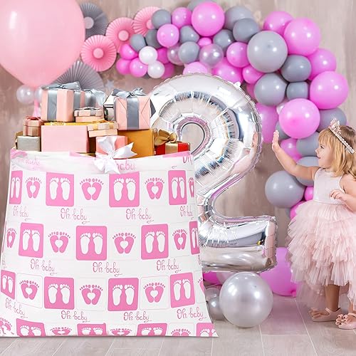 Miniatura 7 de Yingzhao 2 bolsas de regalo de bicicleta jumbo de 80 x 60 pulgadas, bolsas de plástico extra grandes para bebé, regalo de cumpleaños, fiesta de