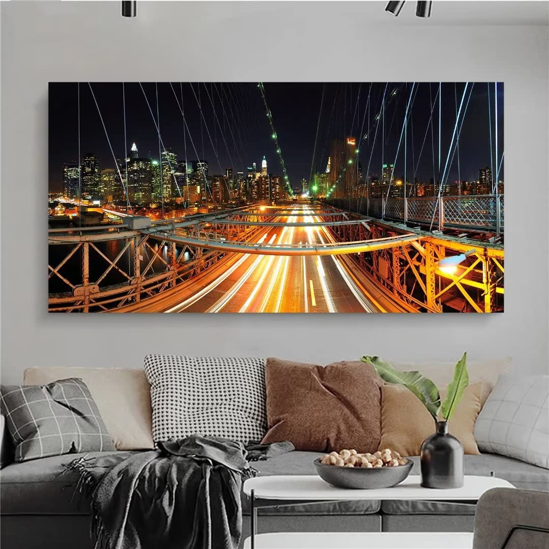 Peinture Diamant 5D Complet,Pont de la Ville Diamond Painting Grand Format Kit,Broderie Diamant Kit Complet,Tableau Perle Diamant Point De Croix,Diamant Painting Décoration Murale (80x160cm)