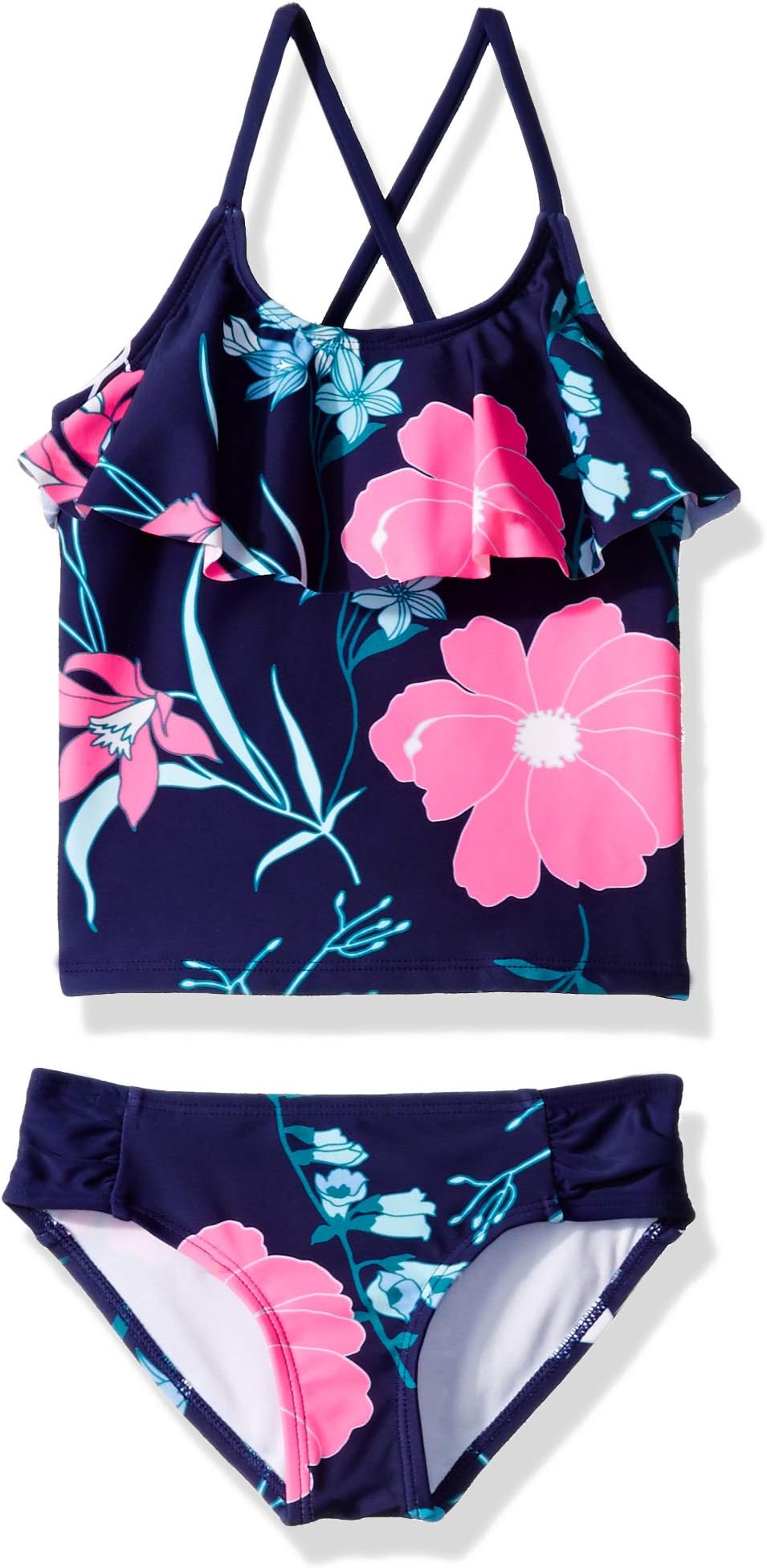 Kanu SurfGirls' Charlotte Flounce Tankini Beach Sport 2-Piece Swimsuit