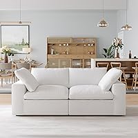 Vista 14 de Cloud - Sofá modular modular de dos plazas + otomano, sofás seccionales de 78.72 pulgadas para sala de estar, apartamento, funda de sofá profundo