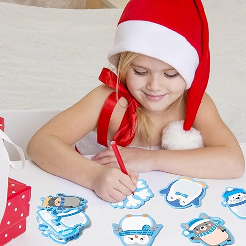 Miniatura 6 de ANGOLIO 30 notas adhesivas de animales polares de invierno, notas inspiradoras, diario motivacional positivo para apreciar animales, mini notas de