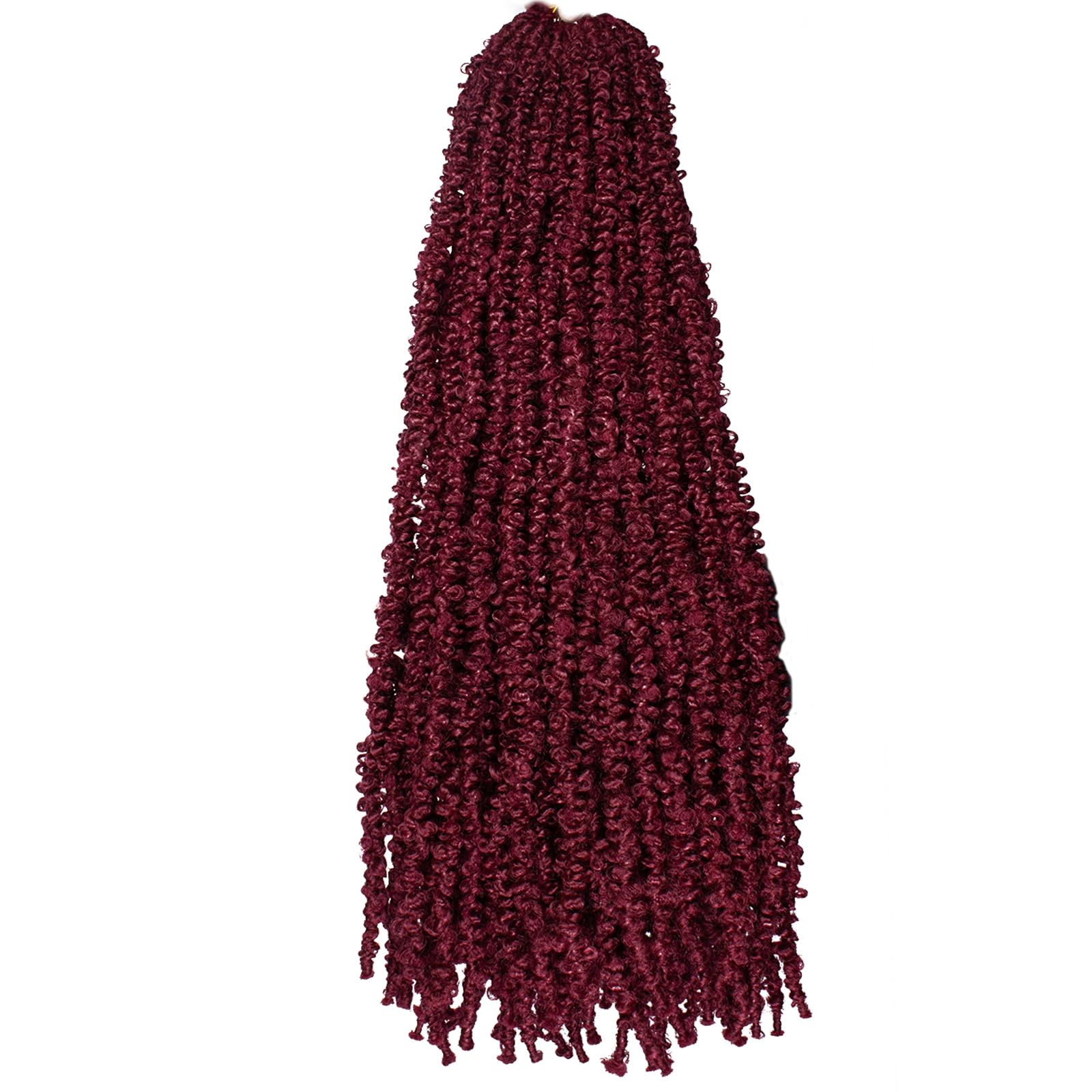 Beverlee Burgundy Butterfly Locs Crochet Hair 30 Inch Distressed Faux Locs Pre-looped BUG Goddess Locs Crochet Braids Handmade Extended Soft Locs For