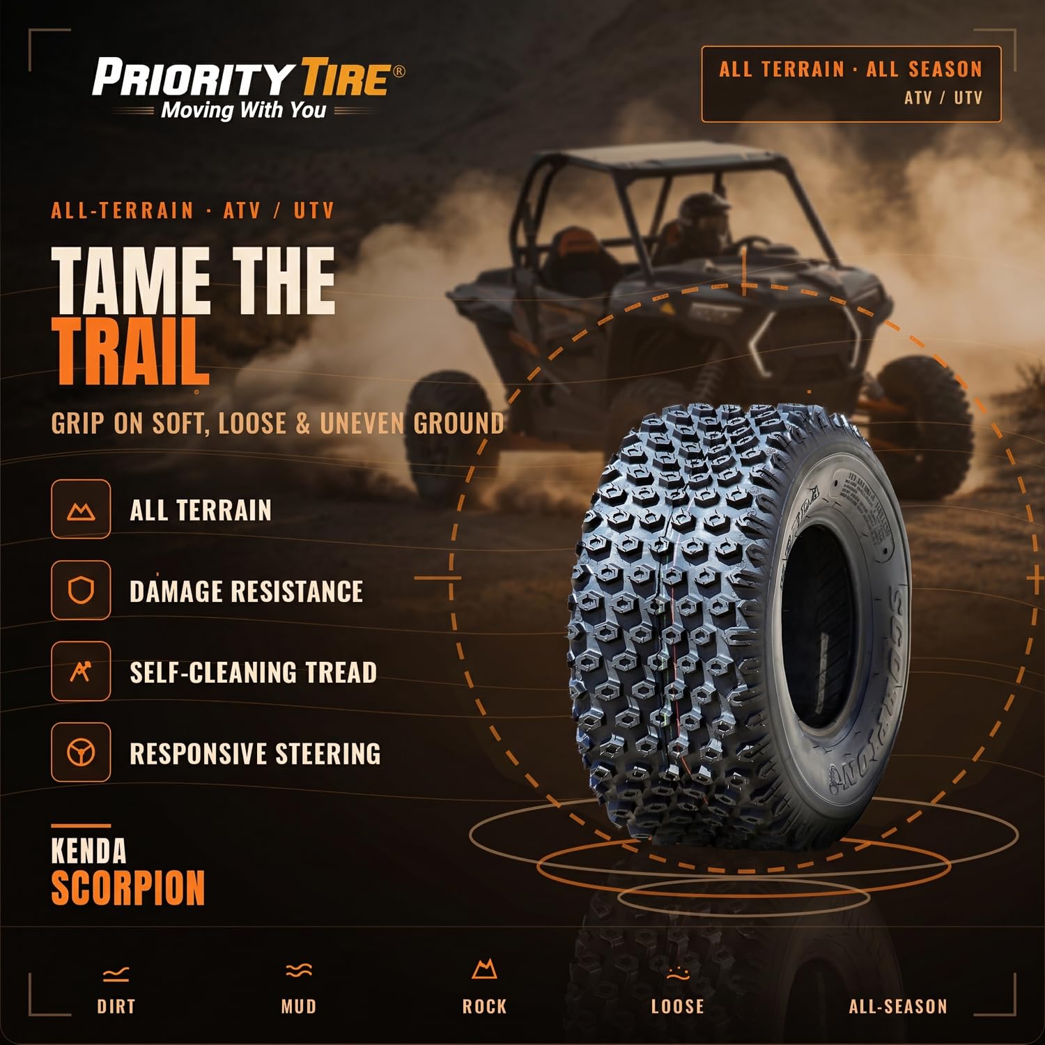 Pneu quad et buggy Kenda K290 Scorpion 16x8-7 2plis