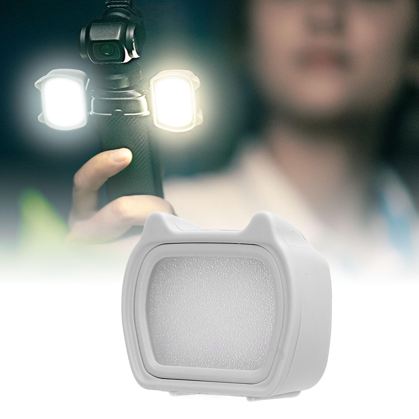 LED-Videoleuchte für 3, 3 Farben Verstellbares und Wiederaufladbares Fülllicht, Selfie-Licht, Magnetische Halterung und Befestigungsclips, Action-Kamera-Zubehör