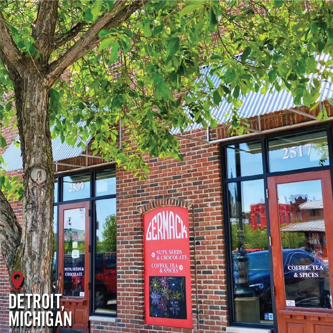 Germack® - Gourmet Caramel Walnut Fireside Blend - Caramel Drops, Glazed Walnuts, Chocolate, Almonds, Blueberries and Cranberries (Set of 2, 16oz Jars)