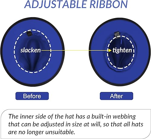 Miniatura 4 de Sombreros Fedora de ala ancha para mujeres y hombres, sombrero de vestir de dos tonos, sombrero de fieltro de Panamá en dos tamaños Audlt