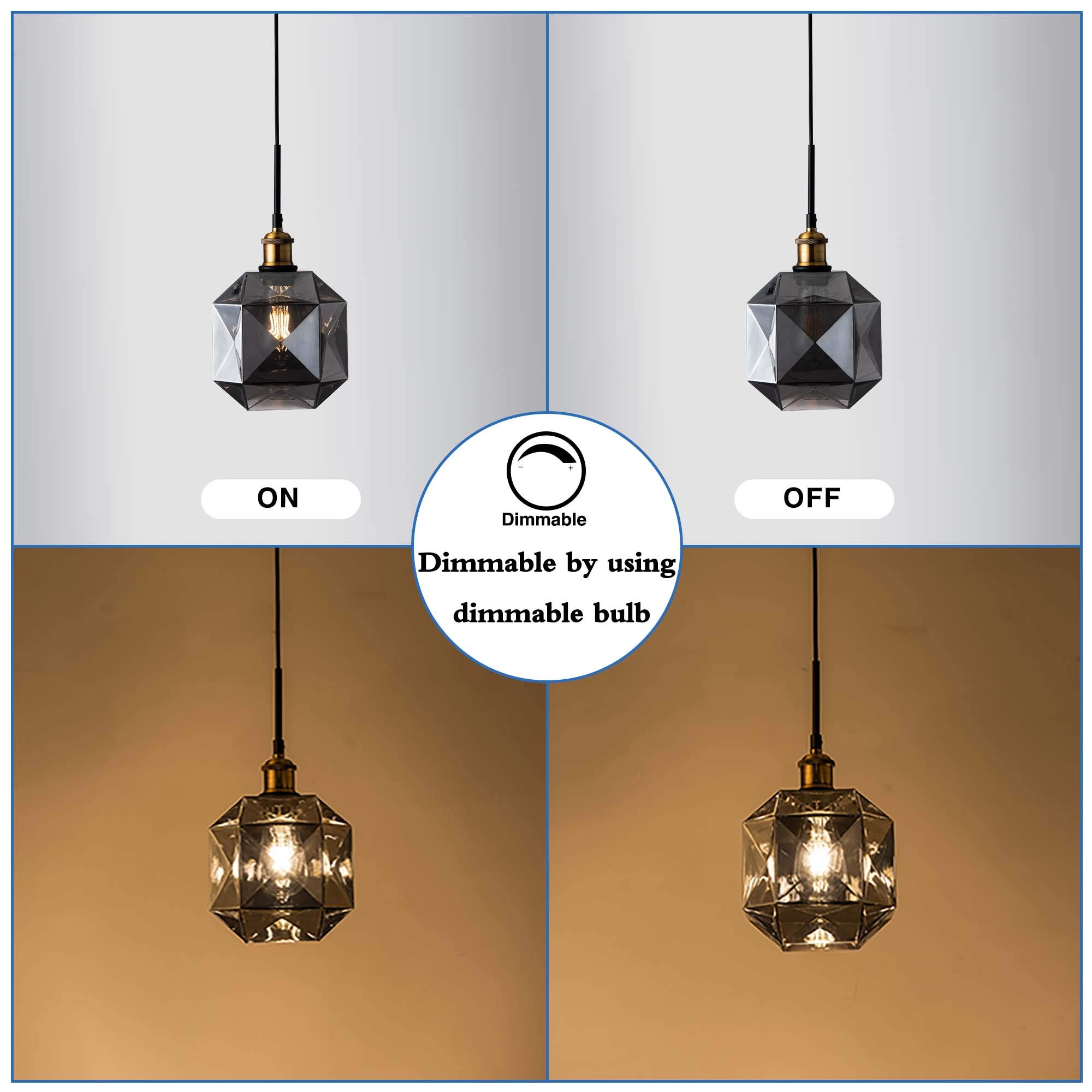 Buy Modern Pendant Light Adjustable Black Pendant Light with Smoky Gray
