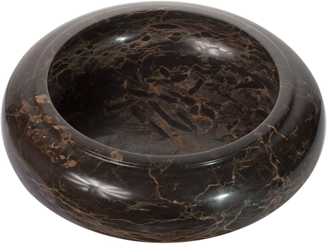 Large Marble Bowl Bowl Bowl Storage Container Fruit Bowl Marble Base with Diameter 47 cm, 100% Natural Gemstone Top Design Decorative and Unique Hand Work, Height 16 cm, Diameter 47 cm/Weight: 20 kg