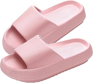 AMZHOTER Chinelos para Homem e Mulher, Chinelos de Duche para Homem e Sandálias de Piscina para Mulher, Chinelos de Verão Antideslizantes Rosa e Preto Confortáveis para Casa e Duche