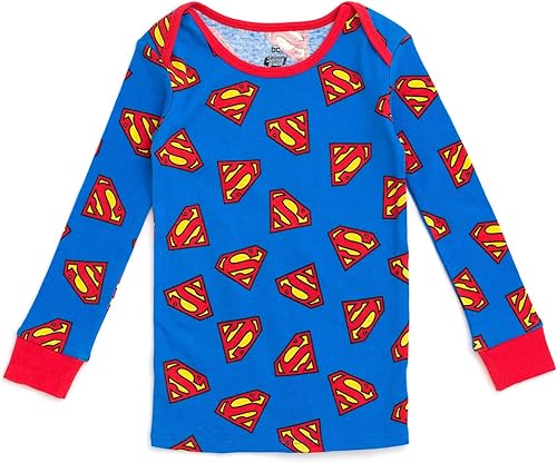 Miniatura 3 de DC Comics Conjunto de pijama de Batman Superman de la Liga de la Justicia y pantalones para dormir de bebé a niño pequeño