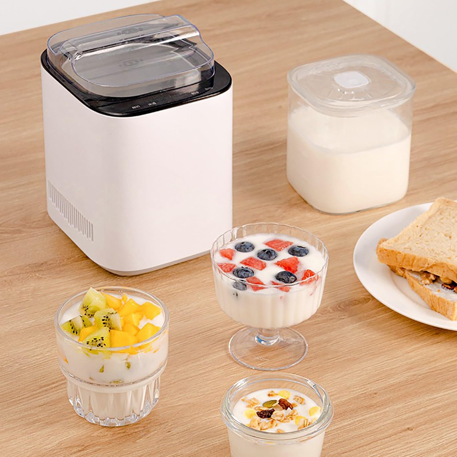 Urządzenia do produkcji jogurtu, Wielofunkcyjny 3 w 1 800 ml, łatwy obsłudze, automatyczne chłodzenie, prezenty wellness dla mężczyzn i kobiet