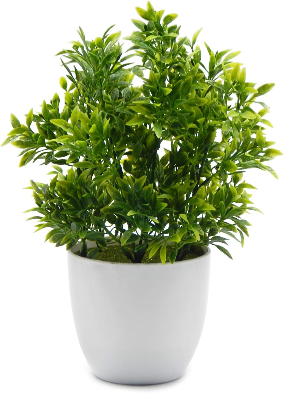 OFFIDIX Artificial Plants Mini Plastic Eucalyptus Plants for Office Home Decoration Fake Plant Faux Plastic Plants with White Vase