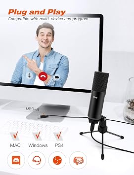 FIFINE Gaming microphone USB Microphone Kit with Arm Stand, Shock Mount, Pop Filter Desktop Laptop Windows/Mac Computer Microphone for Streaming, Podcast, YouTube, Recording, Zoom meeting-T732