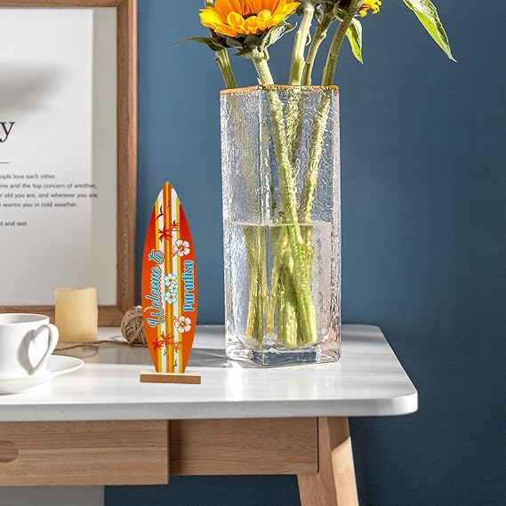 Surfboard Centrepieces for Tables, Surfboard Table Decorations, Surfboard Beach Signs, Wooden Surfboard Decoration for the Wall, Surfboard Beach Signs, Tropical Bar Table Centrepieces for