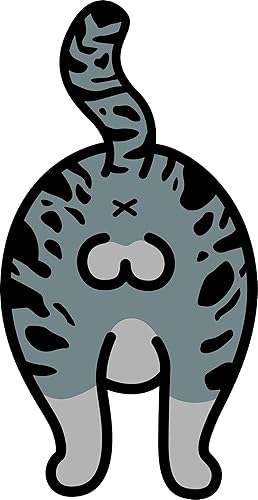 Miniatura 7 de Calcomanía de vinilo de dibujos animados de gatito y gato (2 pulgadas de alto, gris)