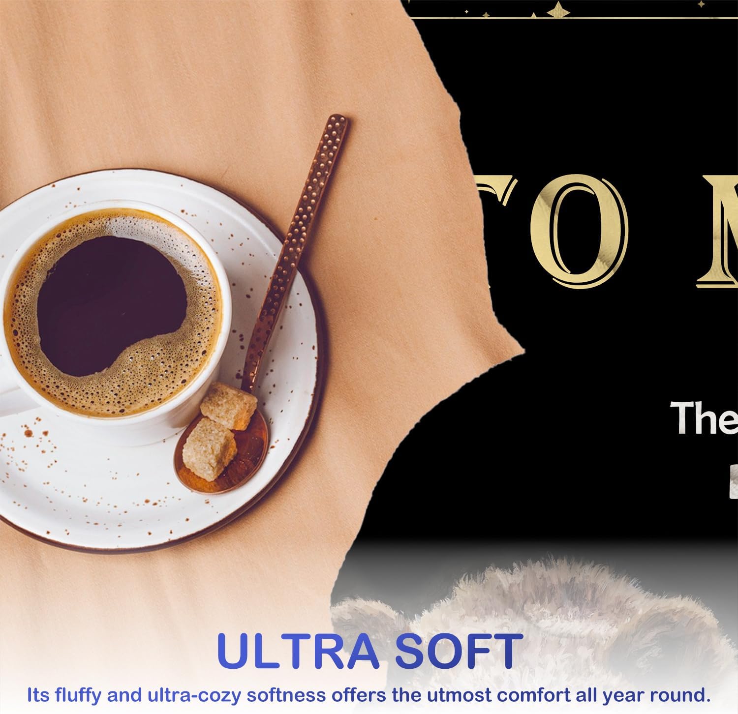 to My Dad Blanket, Dad Gifts from Daughter Son Kids, Father Gifts for Birthday Christmas, Black and Gold Bear Father Throw Blankets for Couch Bedroom Living Room Home, 50x60 Inches - Image 4