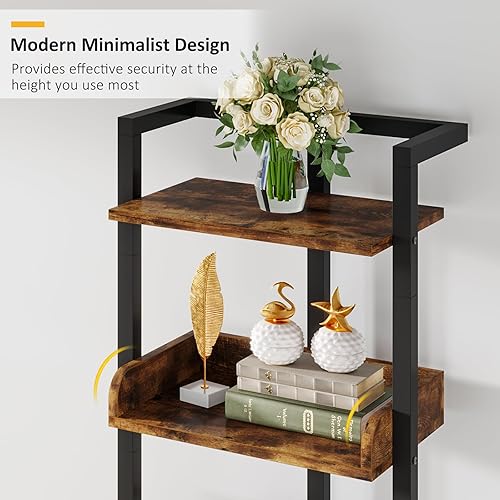 Miniatura 4 de Estantería para libros de 5 niveles, estantería estrecha de madera, estantes altos para libros, organizador de almacenamiento, estante de exhibición