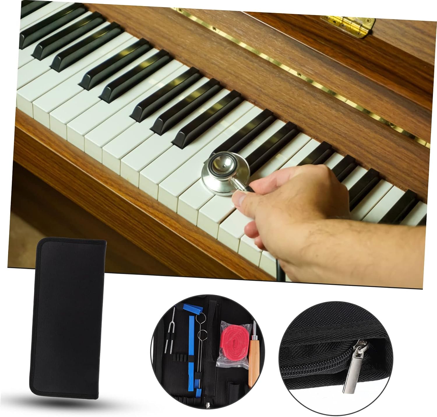 Holibanna 1Set Piano Tuning Kit Durable Piano Accessories for Sound Reduction Lightweight Portable Piano Silencers Easy to Use Tuning Tools for Musicians