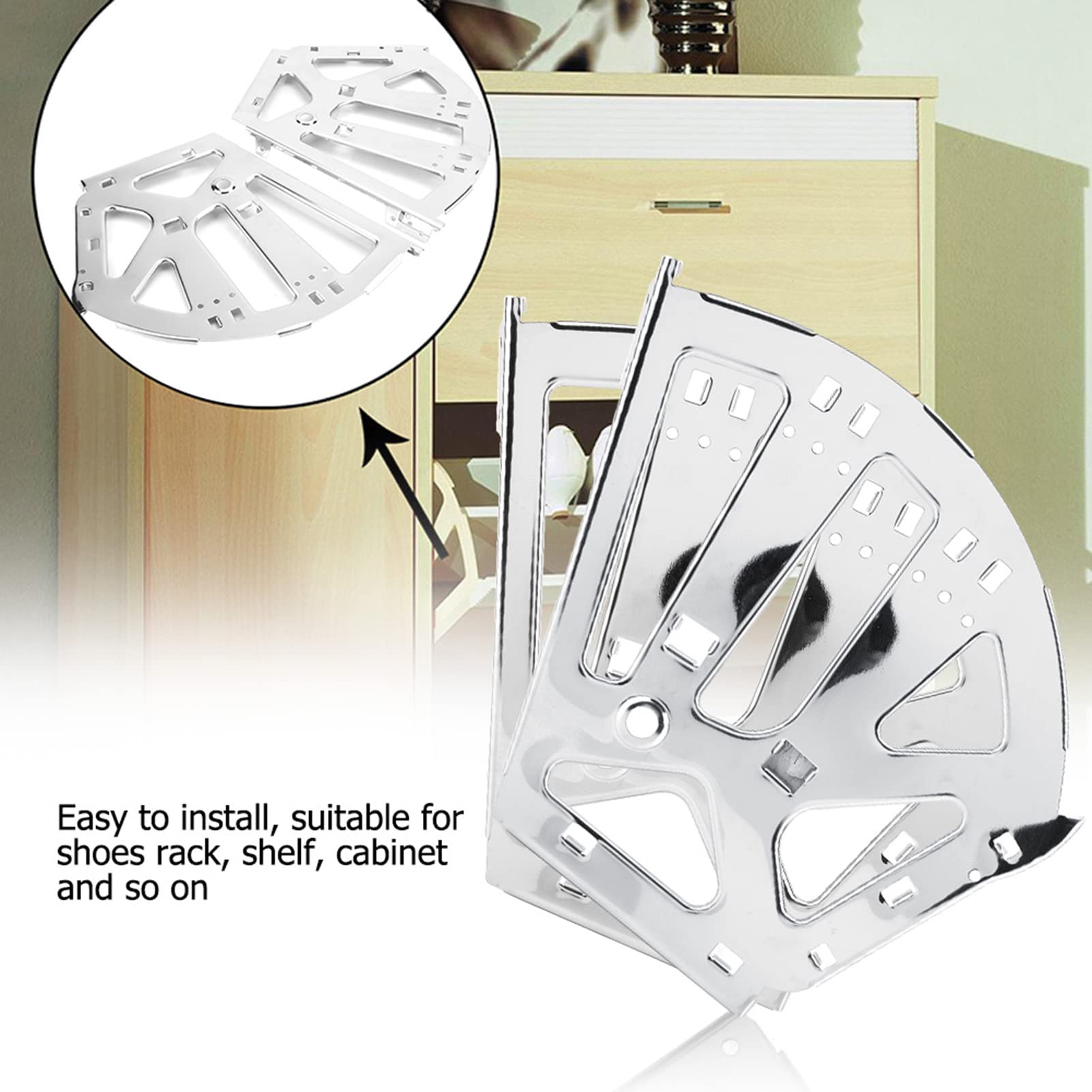 1 Par de Zapatos Móviles de Acero Inoxidable Gabinete de Almacenamiento Bisagras Piezas de Muebles Hardware Oculto Sobre La Instalación para Cocina Sala de Estar Zapatero Armario Marco(3 capa)