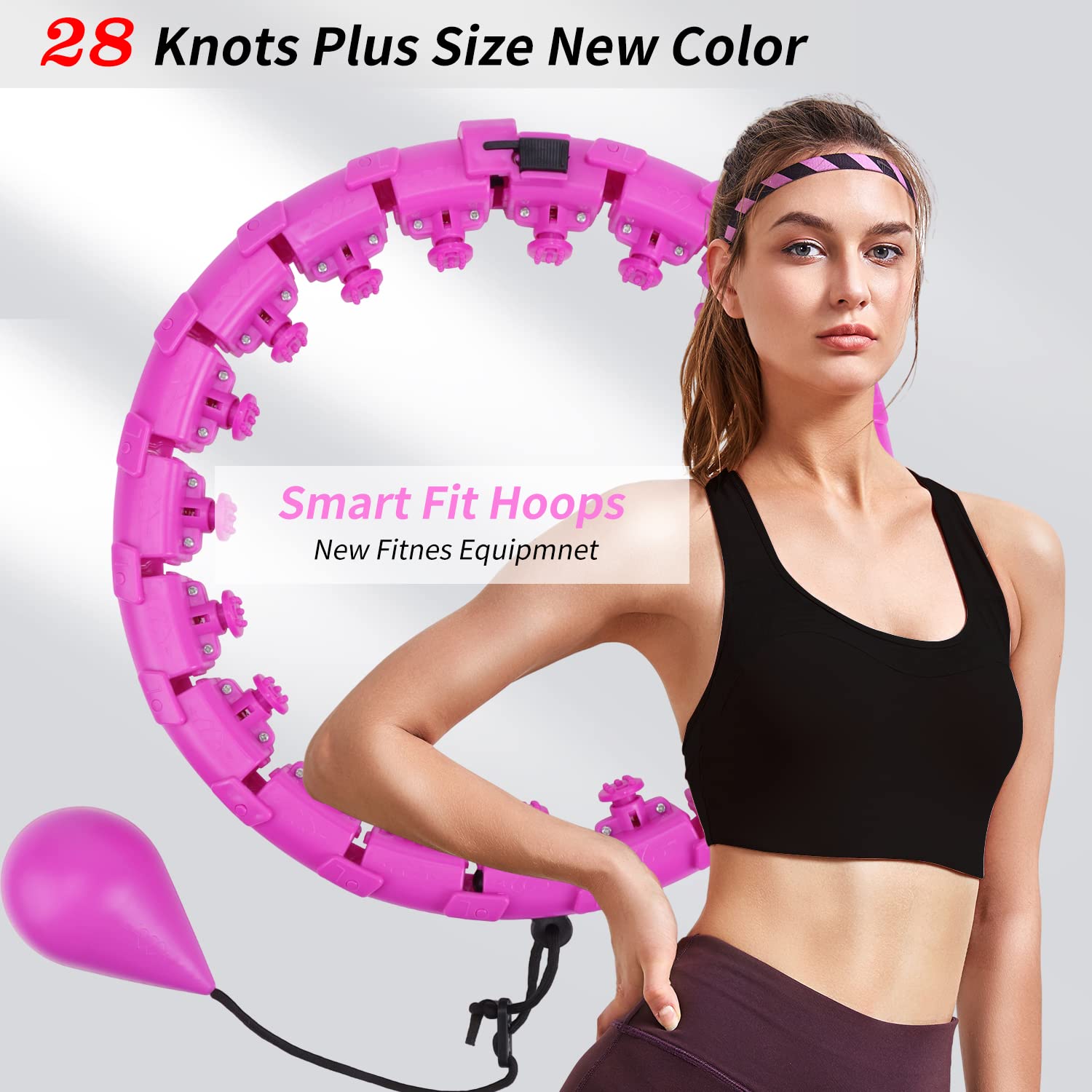 Hula Hoop Fitness 28 Pièces Réglable Amovibles Cerceau Fitness