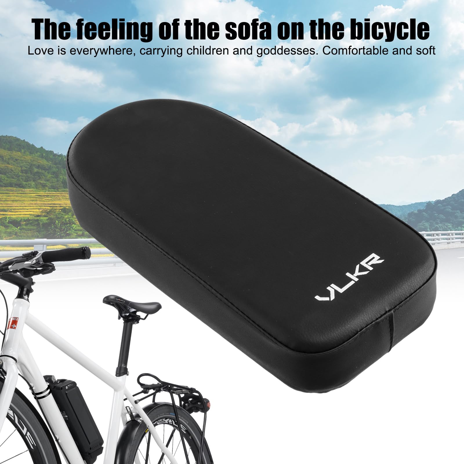 Selle Vélo超大 Confortable Avec Dossier - Coussin En Cuir Extra Large - Noir Universel