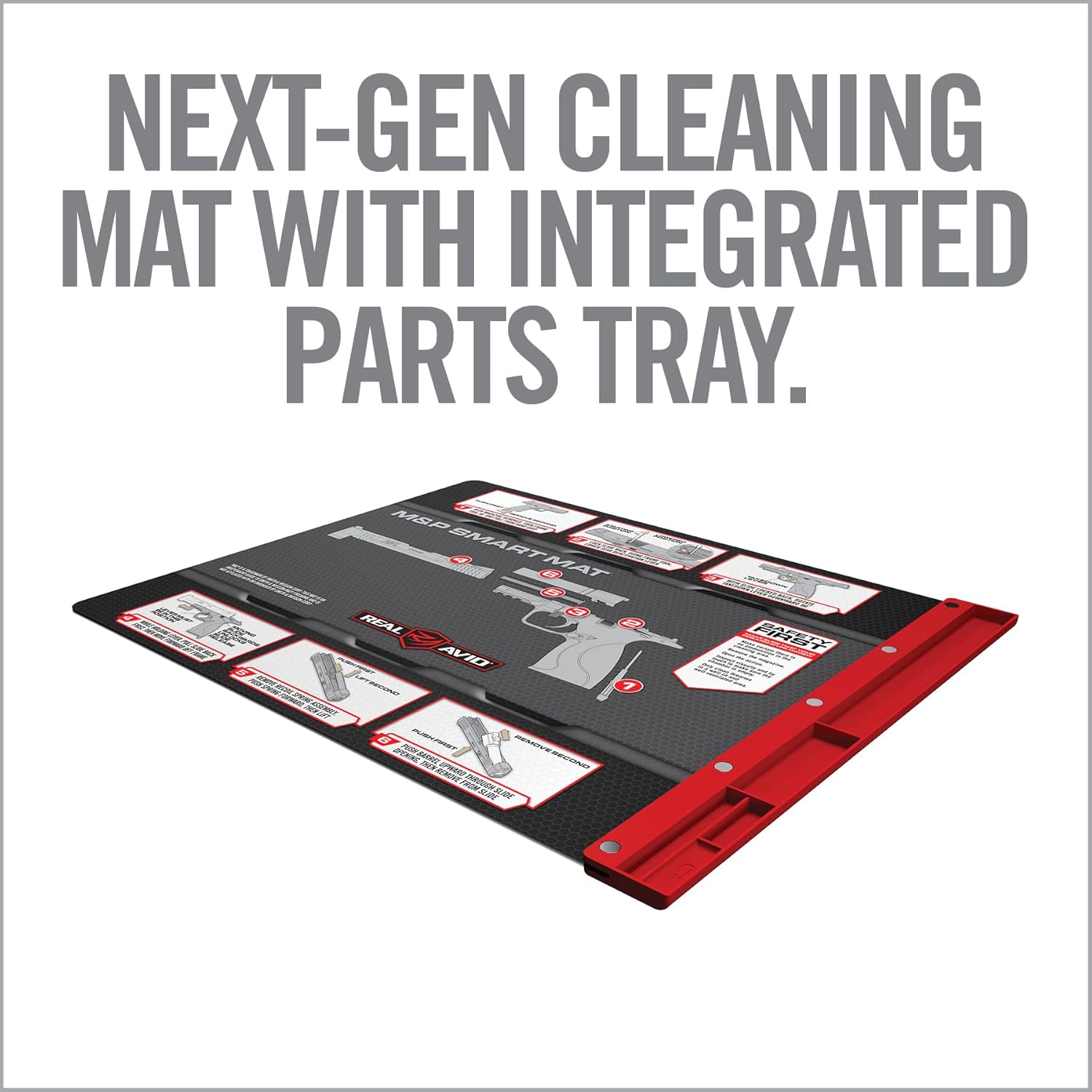 Real Avid Smart Gun Cleaning Mats – Oil-Resistant 19x16 Workbench Pads with Magnetic Parts Tray & Illustrated Guides for Glock, SIG P365, 1911 and M&P