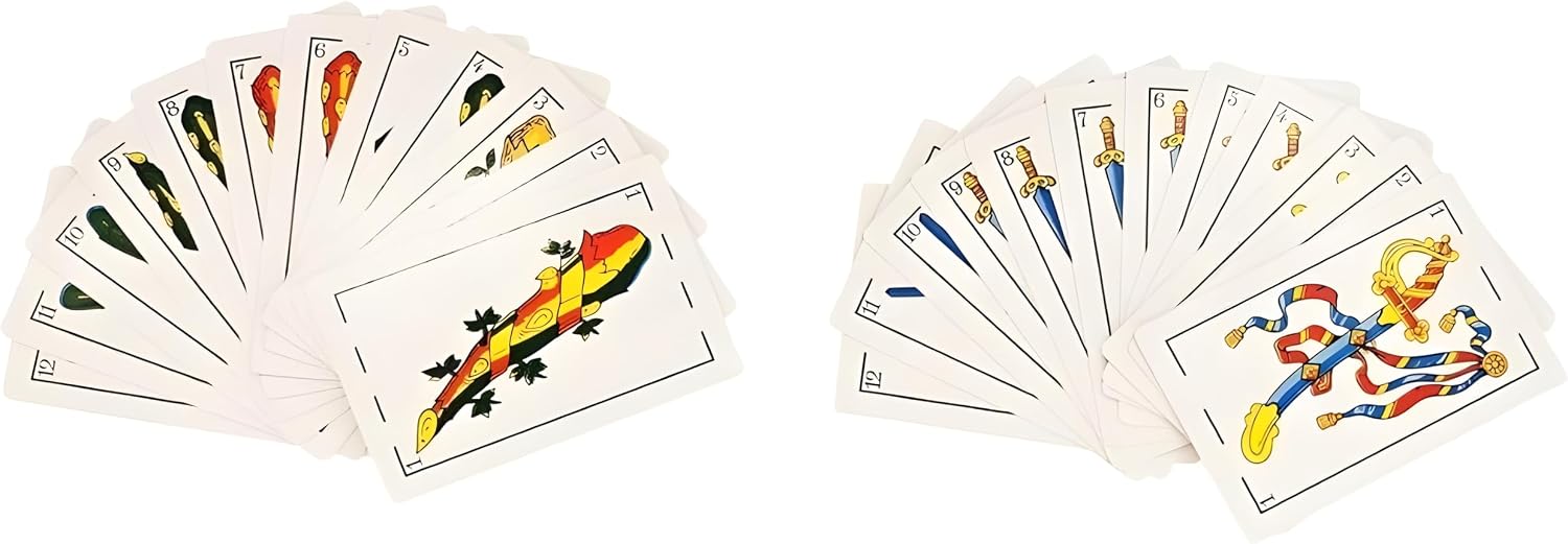 Bexter 2 Decks of Spanish Playing Cards – 50-Card Baraja Española Naipes – Classic Spanish Suits for Traditional Games – Durable Playing Card Set