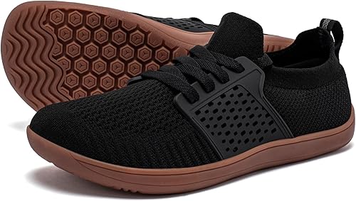 Vista 2 de HOBIBEAR Zapatos minimalistas anchos para caminar para hombre y mujer, suela sin caída, relajación óptima