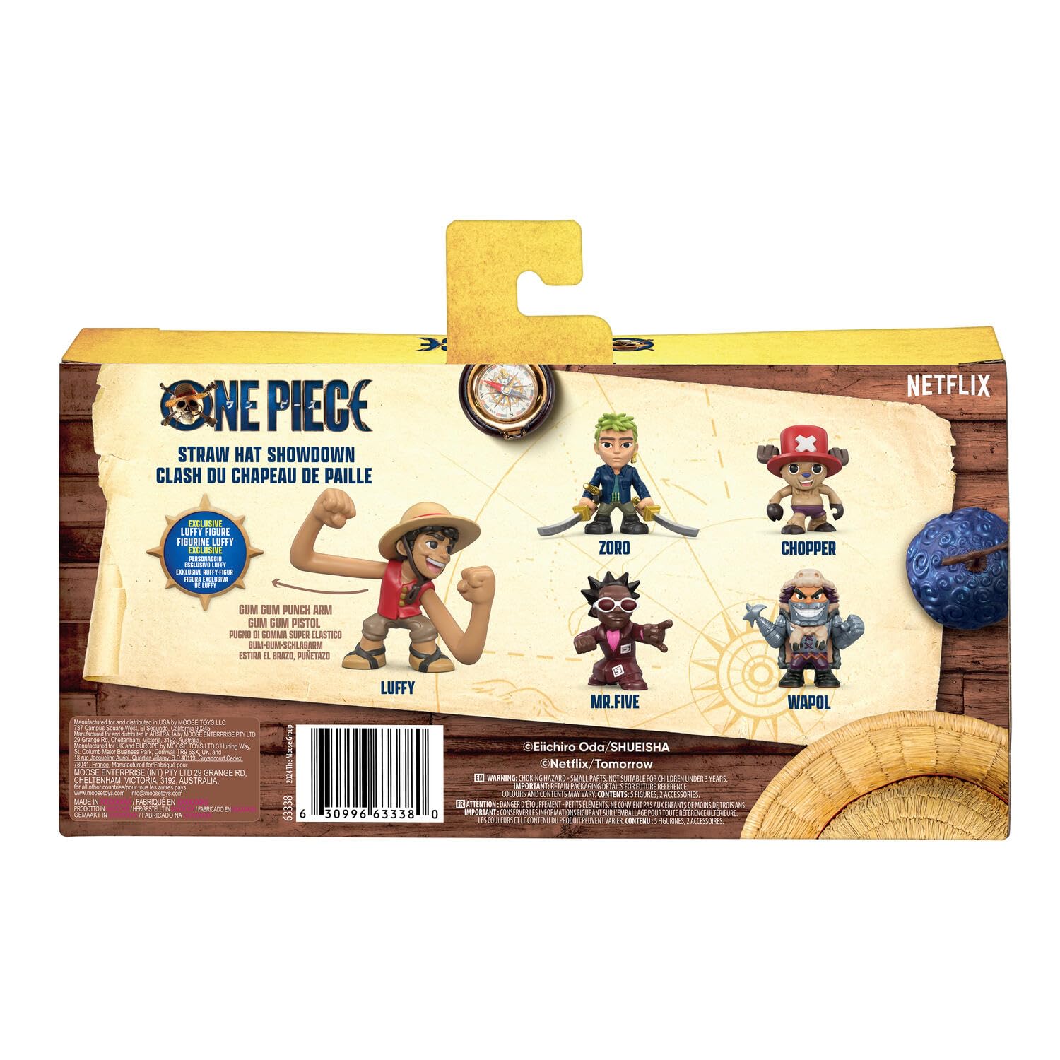 Coffret 5 Figurines Miniatures Affrontement One Piece – édition Live Action Netflix, 5 Personnages de 5 à 6,35 cm : Luffy, Zoro, Chopper, Mr. 5 et Wapol, Collectionne-Les Tous !