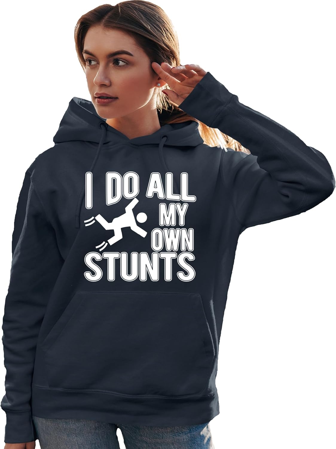 Go All Out I Do All My Own Stunts Injury Broken Leg Arm Recovery Mens Women Sweatshirt Hoodie