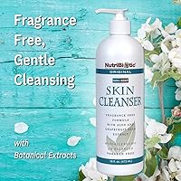 Vista 2 de NutriBiotic Limpiador de piel original sin jabón, paquete doble de 16 onzas, sin fragancia con GSE, pH equilibrado, hipoalergénico y biodegradable