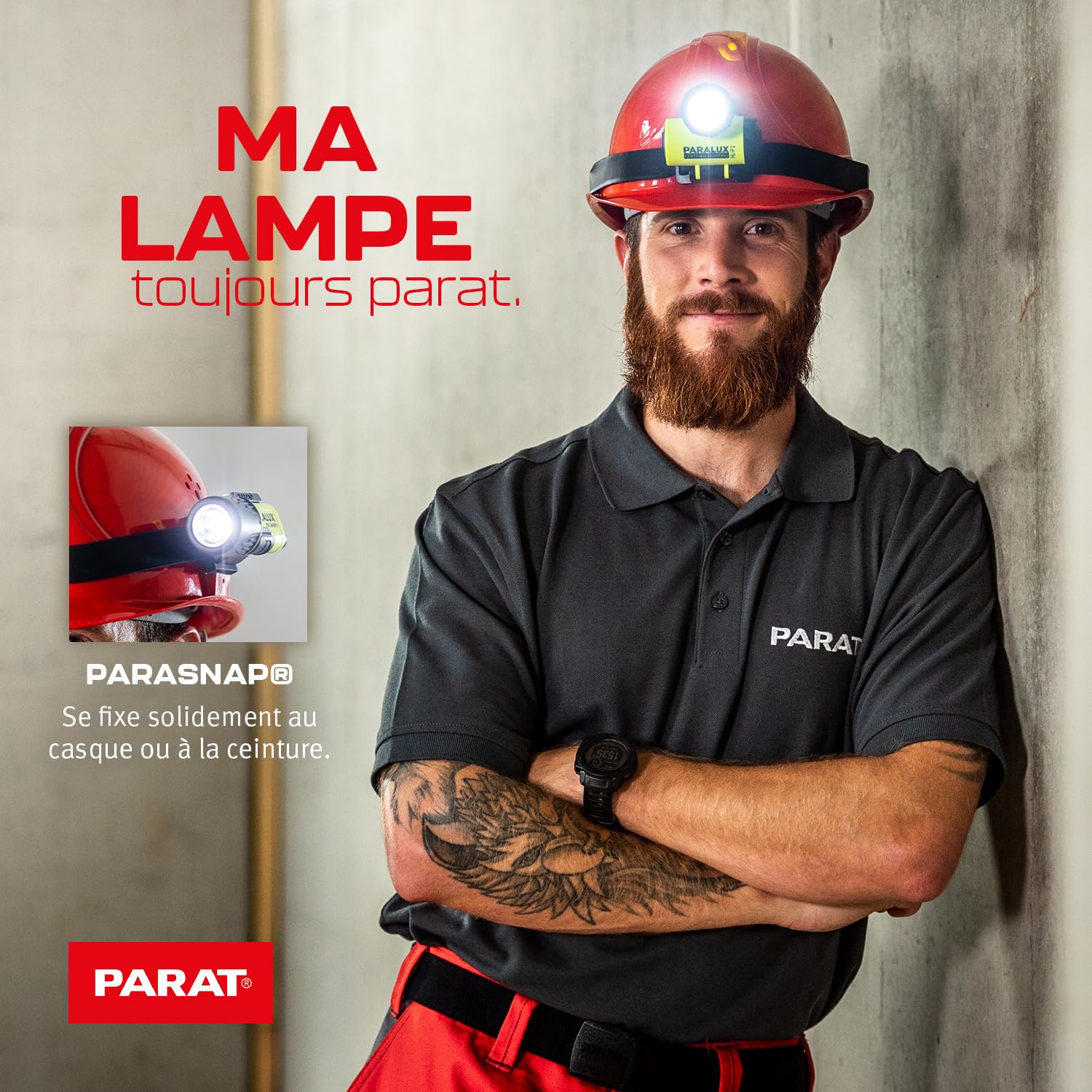 Lampe à main Parat Paralux PX1 (lampe de sécurité stable / lampe de travail étanche, antipoussière / lampe avec piles)