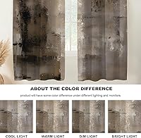 Vista 122 de Cenefas de cocina modernas con patrón de cobre marrón dorado para ventanas, cenefas opacas abstractas de marcas de arañazos y cortinas opacas