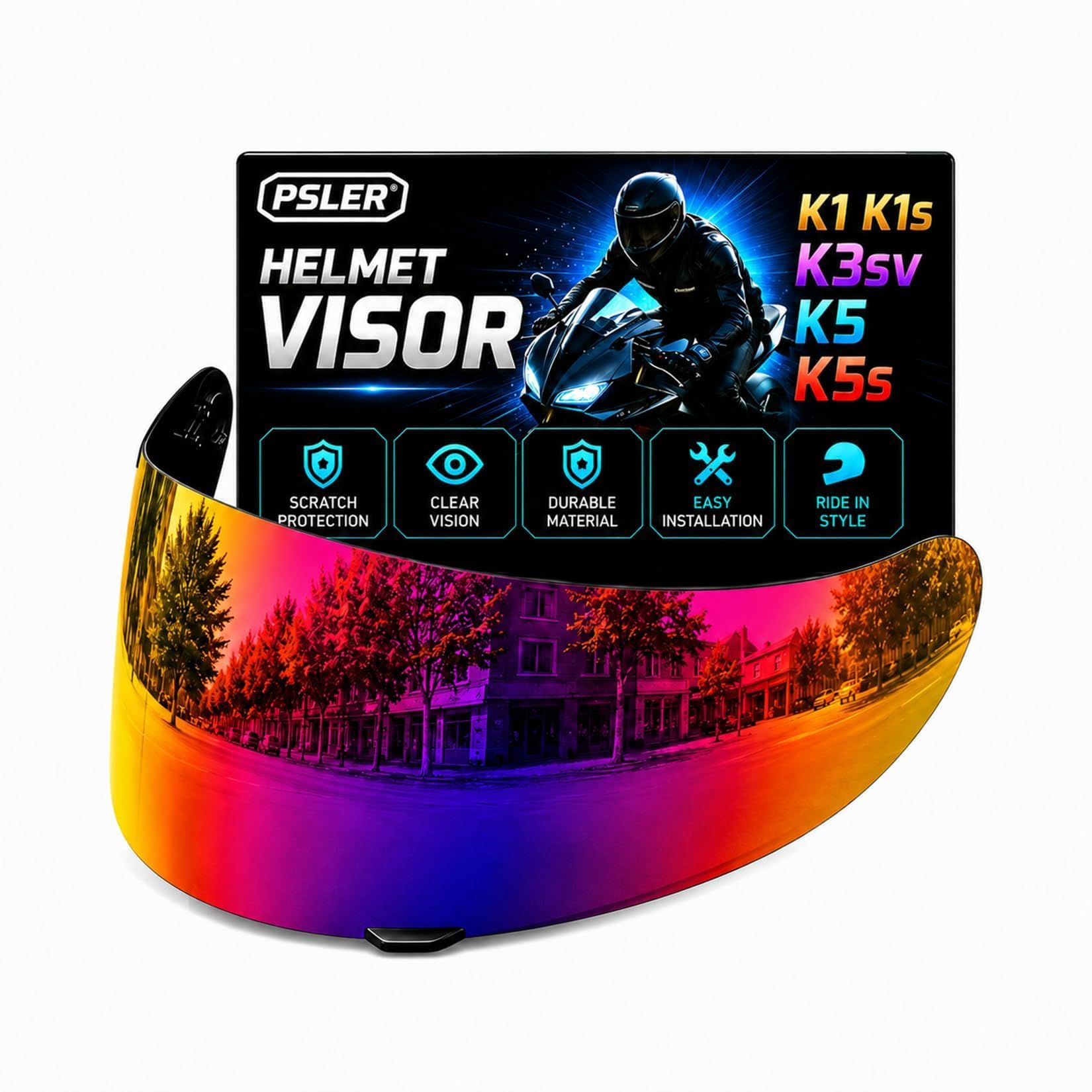 Visière K1s, visière pour Casque K1, visière teintée K3SV, écran Facial de Remplacement Compatible avec Les modèles K1, K1s, K3SV et K5, Rouge Pourpre Profond | Protection UV 400 pour moto résistante aux chocs, visière teintée pour K1 K1S K3SV K5 K5S