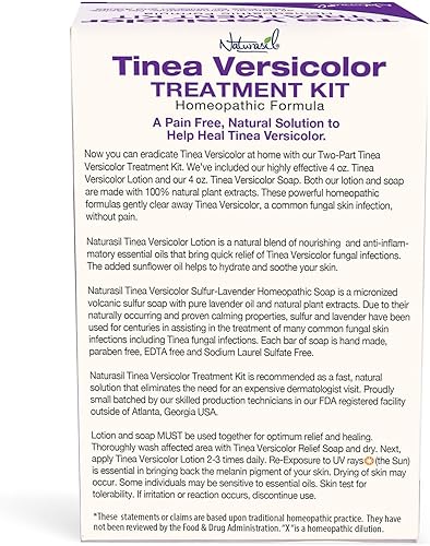Miniatura 3 de Naturasil Tinea Versicolor Kit de tratamiento - Alivio antifúngico de máxima fuerza para la decoloración de la piel, manchas solares y picazón |