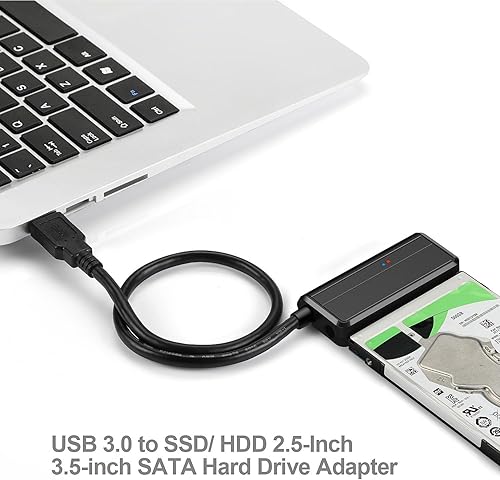 Miniatura 3 de Cable SATA a USB 3.0 a 2.5 Adaptador de disco duro de 3.5 pulgadas, convertidor externo para transferencia de datos SSD/HDD, con fuente de