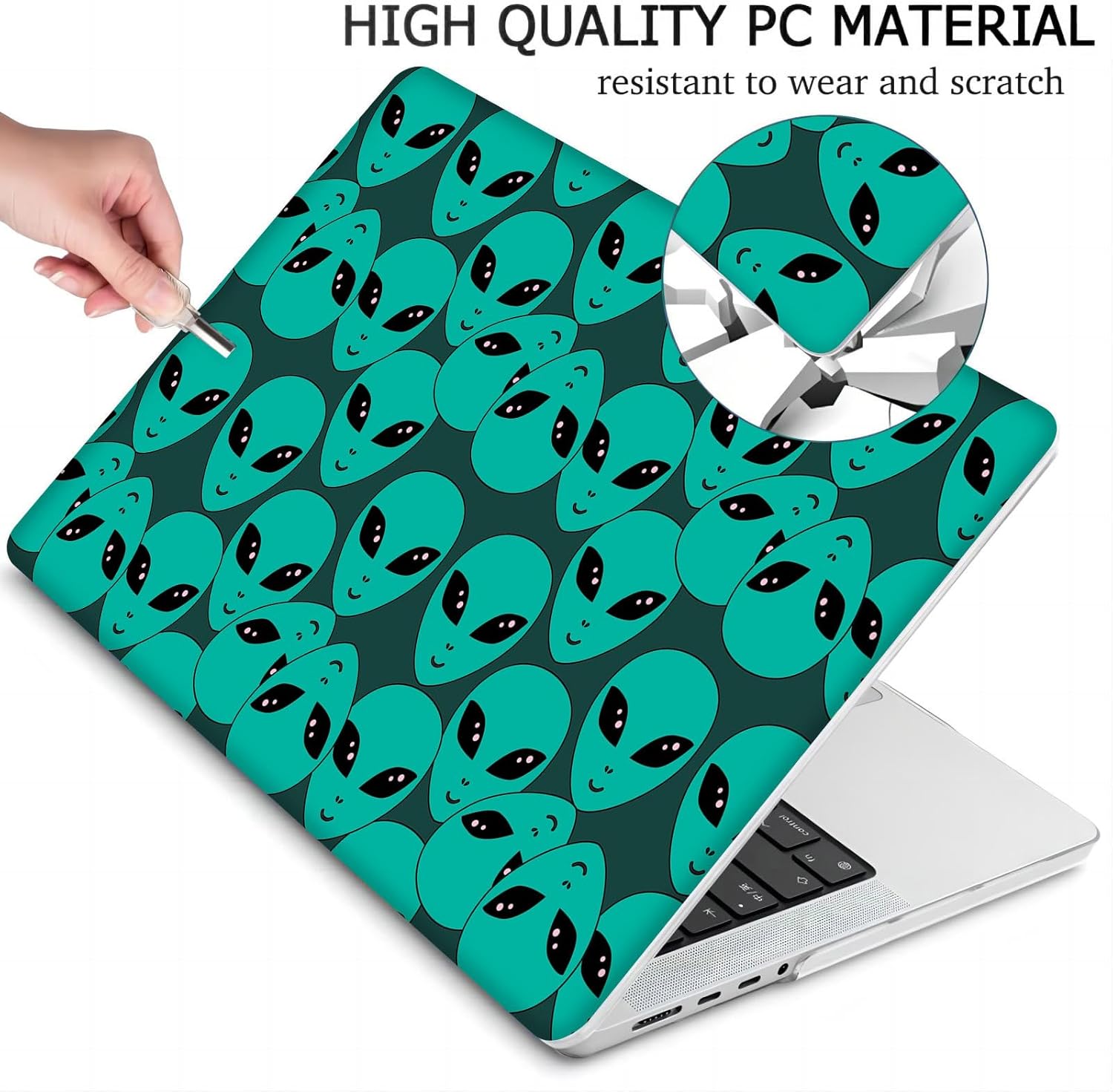 Compatible with MacBook Neo 13-inch, Hard Shell Case with Keyboard Cover and Screen Protector (A3404 A18 Pro chip, 2026 Release) - Aliens MD8411