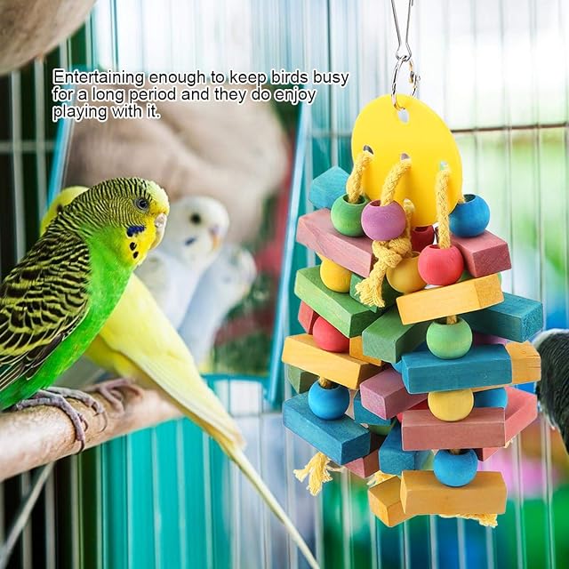 Foto 7 de 8 de Fybida Juguete de Madera para pájaros, Columpio para Aves, mordedor Natural, Cuidado de Aves