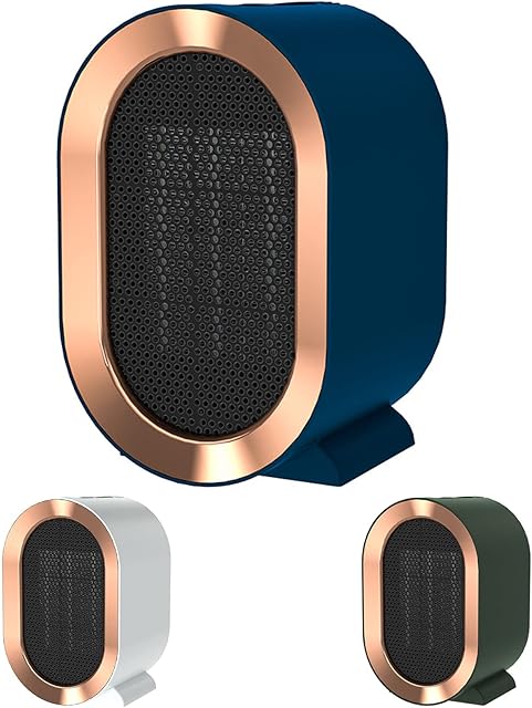 1200W Compact Portable Ceramic Plug in Fan Heater with 2 Heat Settings & Overheat Protection Low Energy Silent,Space Small Heaters for Room Bedroom Office [Energy Class A+++], blue